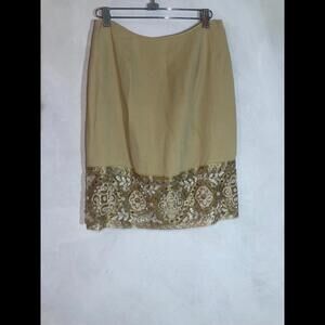 skirt bottom short white gold floral lace beaded